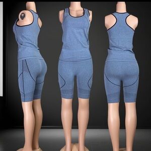 Women’s Top and Bottom Shots Yoga Sport Workout Set